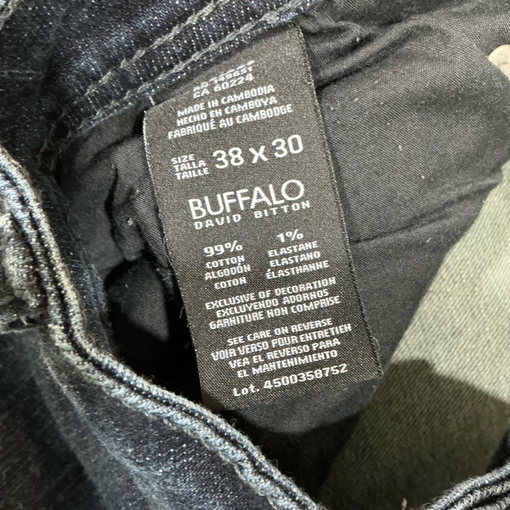 🩷 Buffalo David Bitton Jackson-X Straight Stretch Blue Denim Jeans 38x30 (01389) - Picture 4 of 5